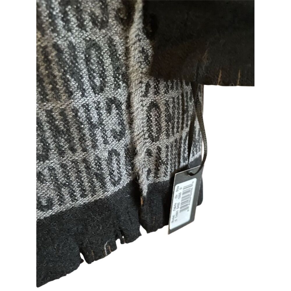 Moschino Wool Throw Blanket Black Intarsia Logo Luxury Home Decor - Picture 4 of 6